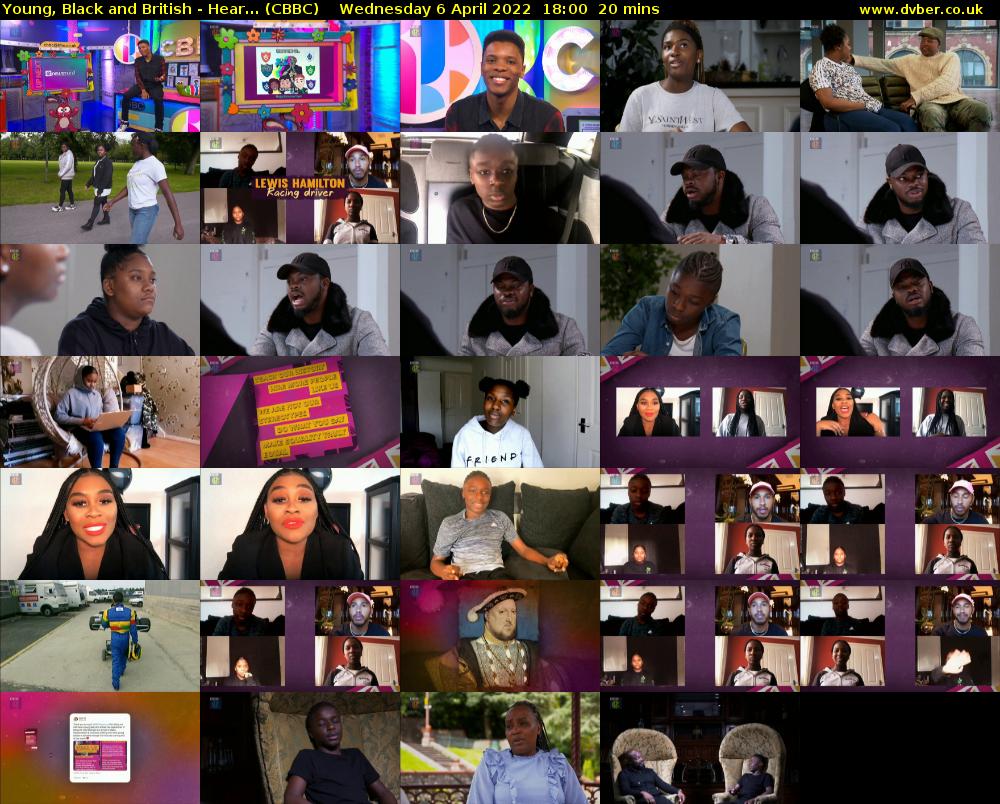 Young, Black and British - Hear... (CBBC) Wednesday 6 April 2022 18:00 - 18:20