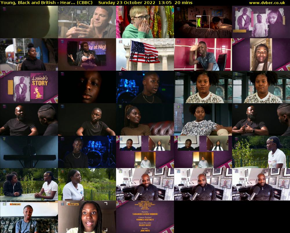 Young, Black and British - Hear... (CBBC) Sunday 23 October 2022 13:05 - 13:25