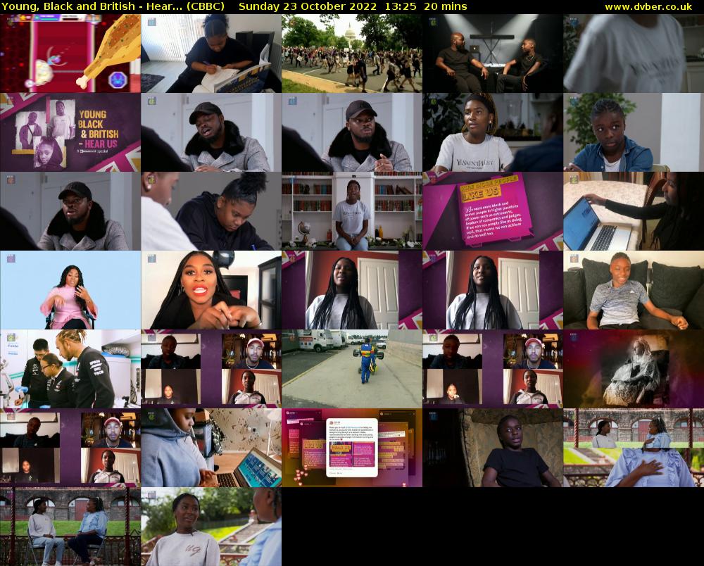 Young, Black and British - Hear... (CBBC) Sunday 23 October 2022 13:25 - 13:45