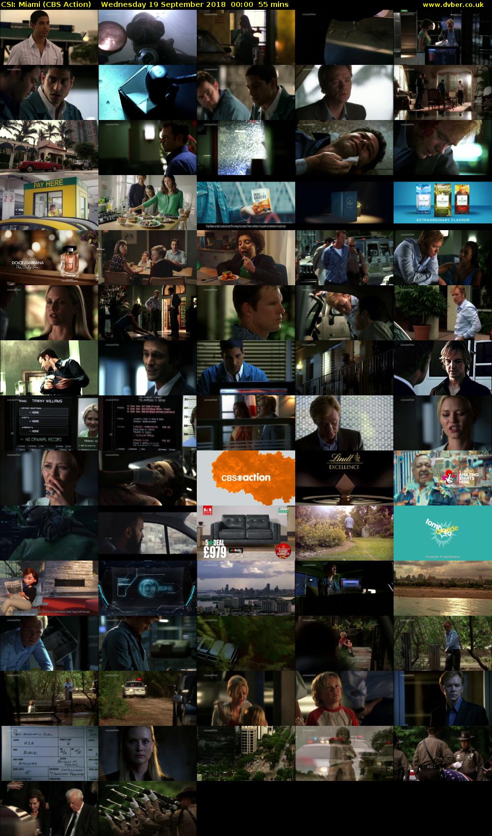 CSI: Miami (CBS Action) Wednesday 19 September 2018 00:00 - 00:55