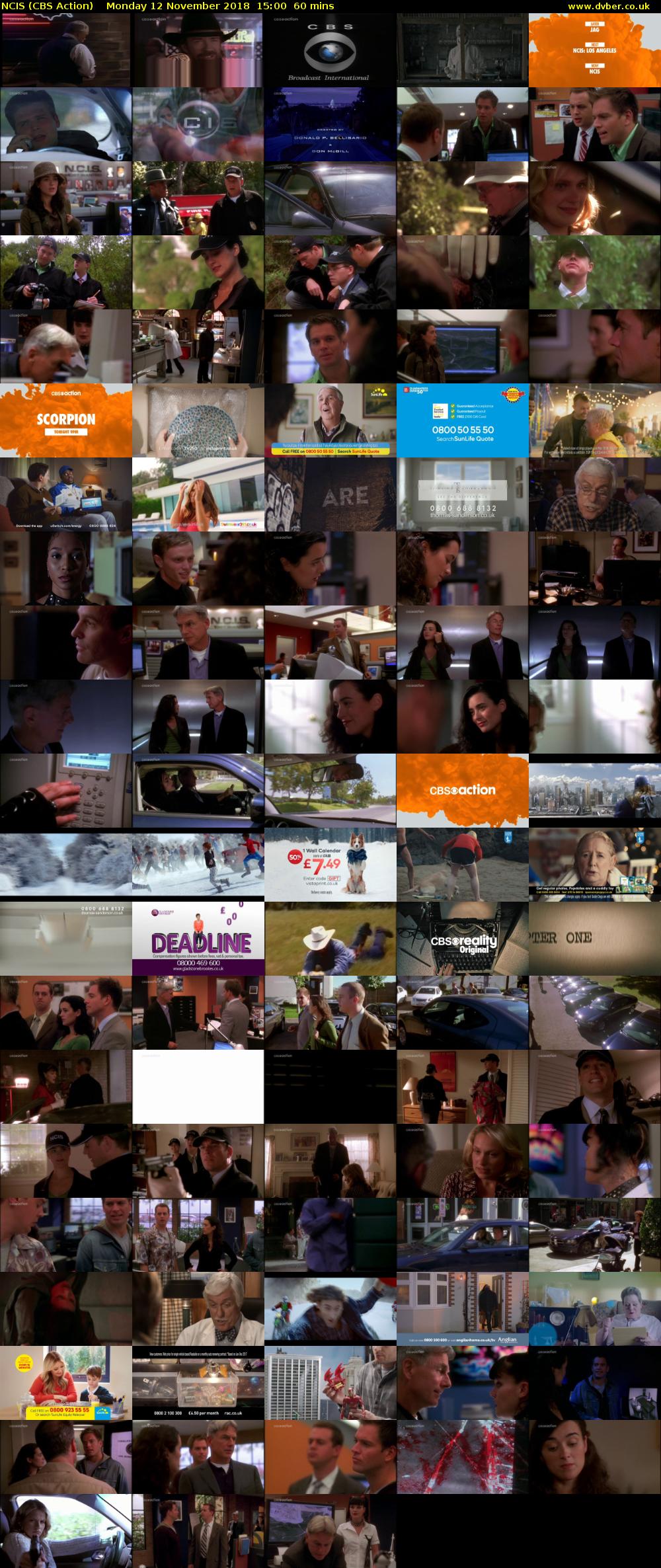 NCIS (CBS Action) Monday 12 November 2018 15:00 - 16:00