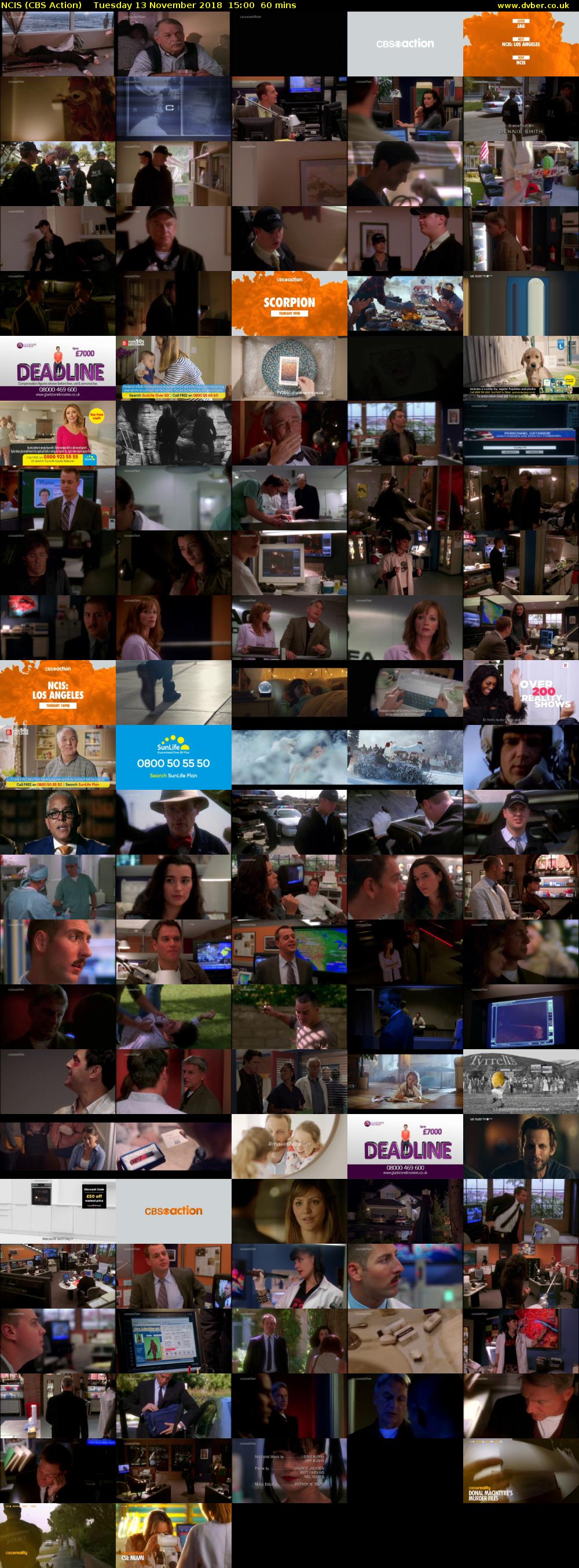 NCIS (CBS Action) Tuesday 13 November 2018 15:00 - 16:00