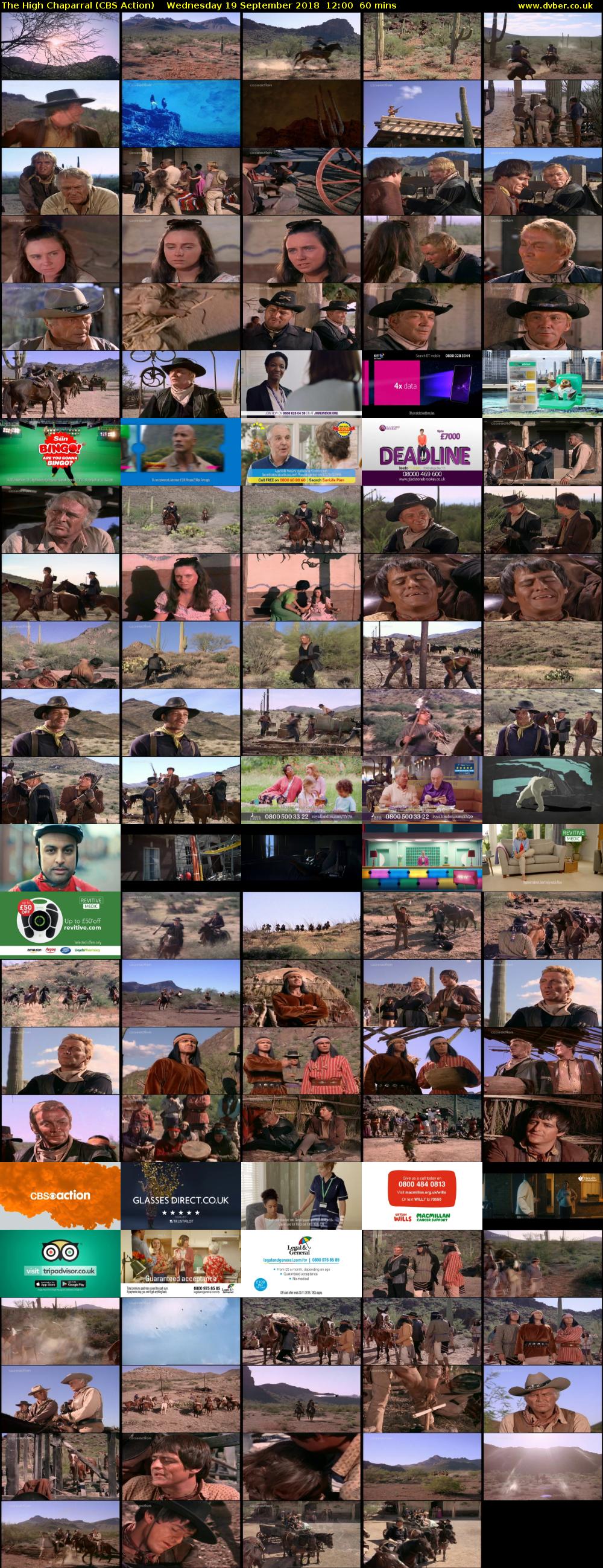 The High Chaparral (CBS Action) Wednesday 19 September 2018 12:00 - 13:00