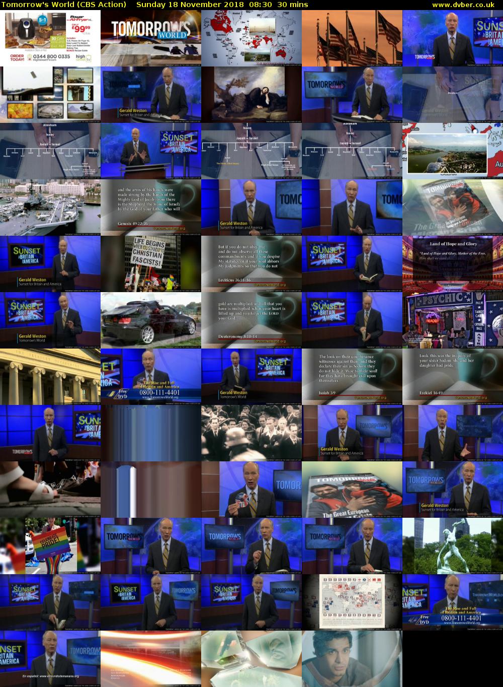 Tomorrow's World (CBS Action) Sunday 18 November 2018 08:30 - 09:00