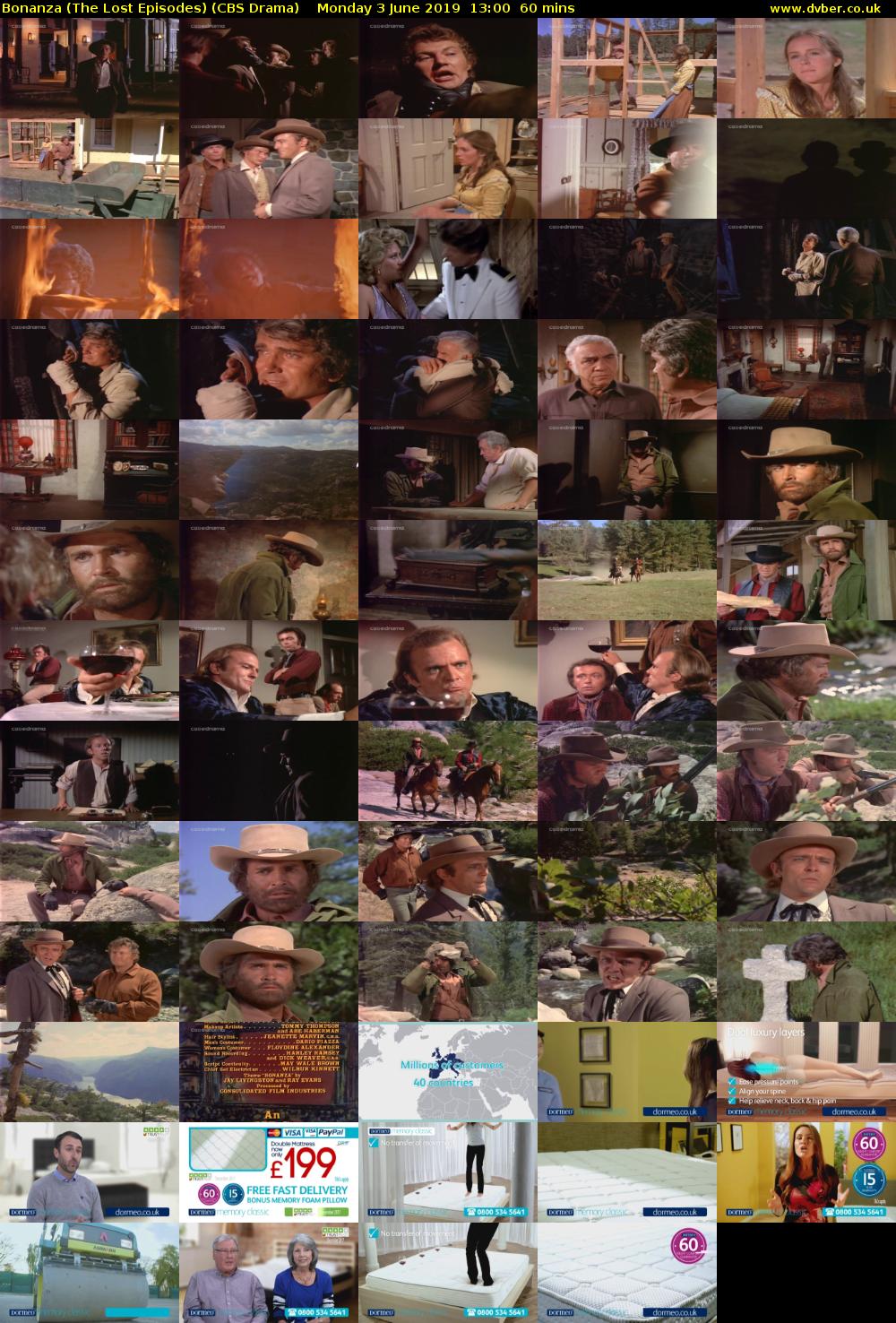 Bonanza (The Lost Episodes) (CBS Drama) Monday 3 June 2019 13:00 - 14:00