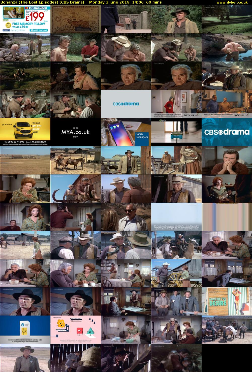 Bonanza (The Lost Episodes) (CBS Drama) Monday 3 June 2019 14:00 - 15:00