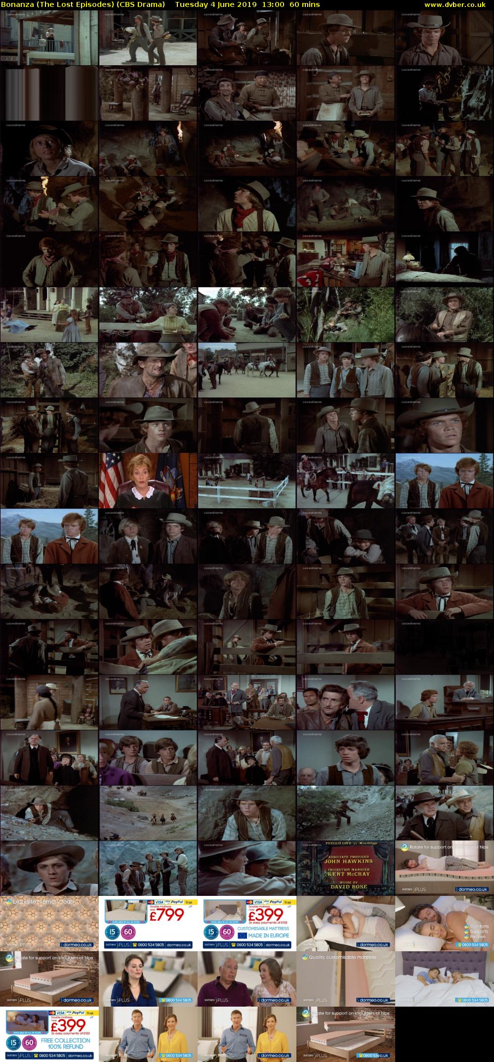 Bonanza (The Lost Episodes) (CBS Drama) Tuesday 4 June 2019 13:00 - 14:00
