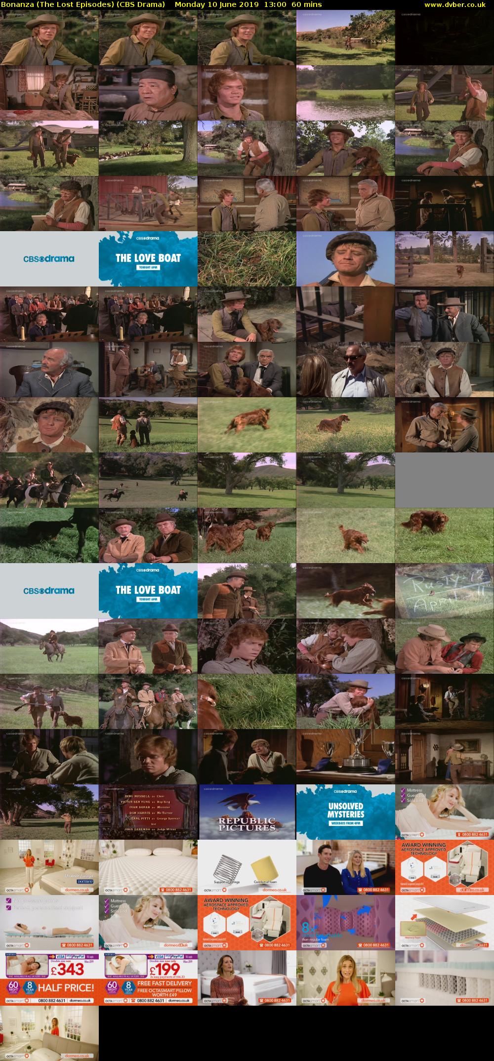 Bonanza (The Lost Episodes) (CBS Drama) Monday 10 June 2019 13:00 - 14:00