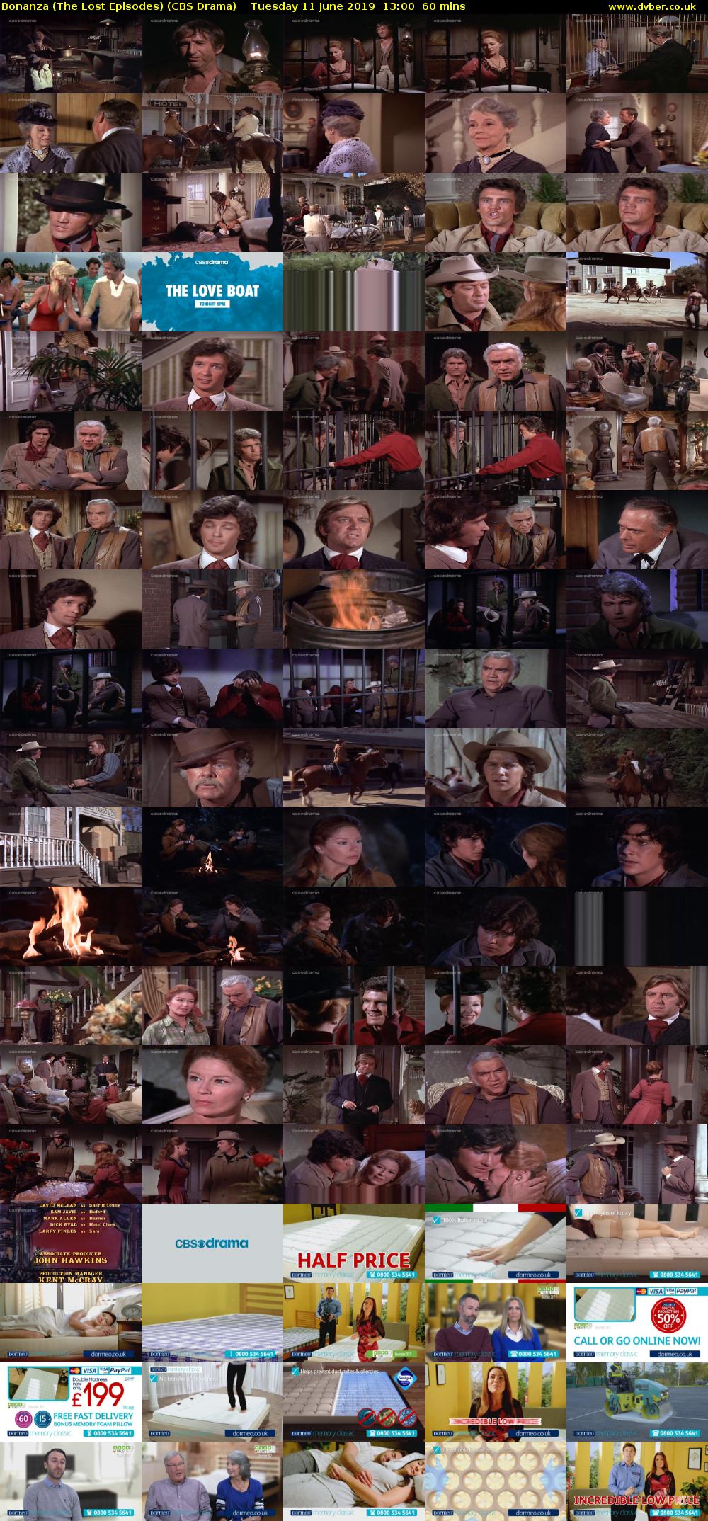 Bonanza (The Lost Episodes) (CBS Drama) Tuesday 11 June 2019 13:00 - 14:00