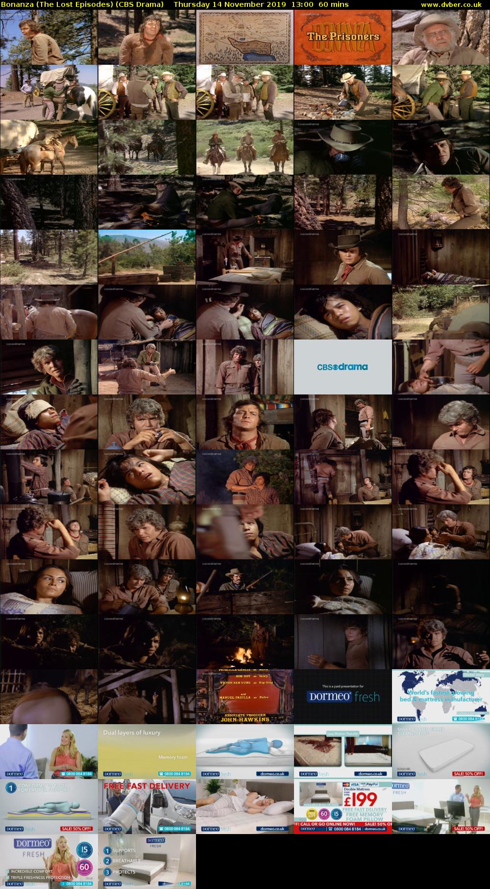 Bonanza (The Lost Episodes) (CBS Drama) Thursday 14 November 2019 13:00 - 14:00
