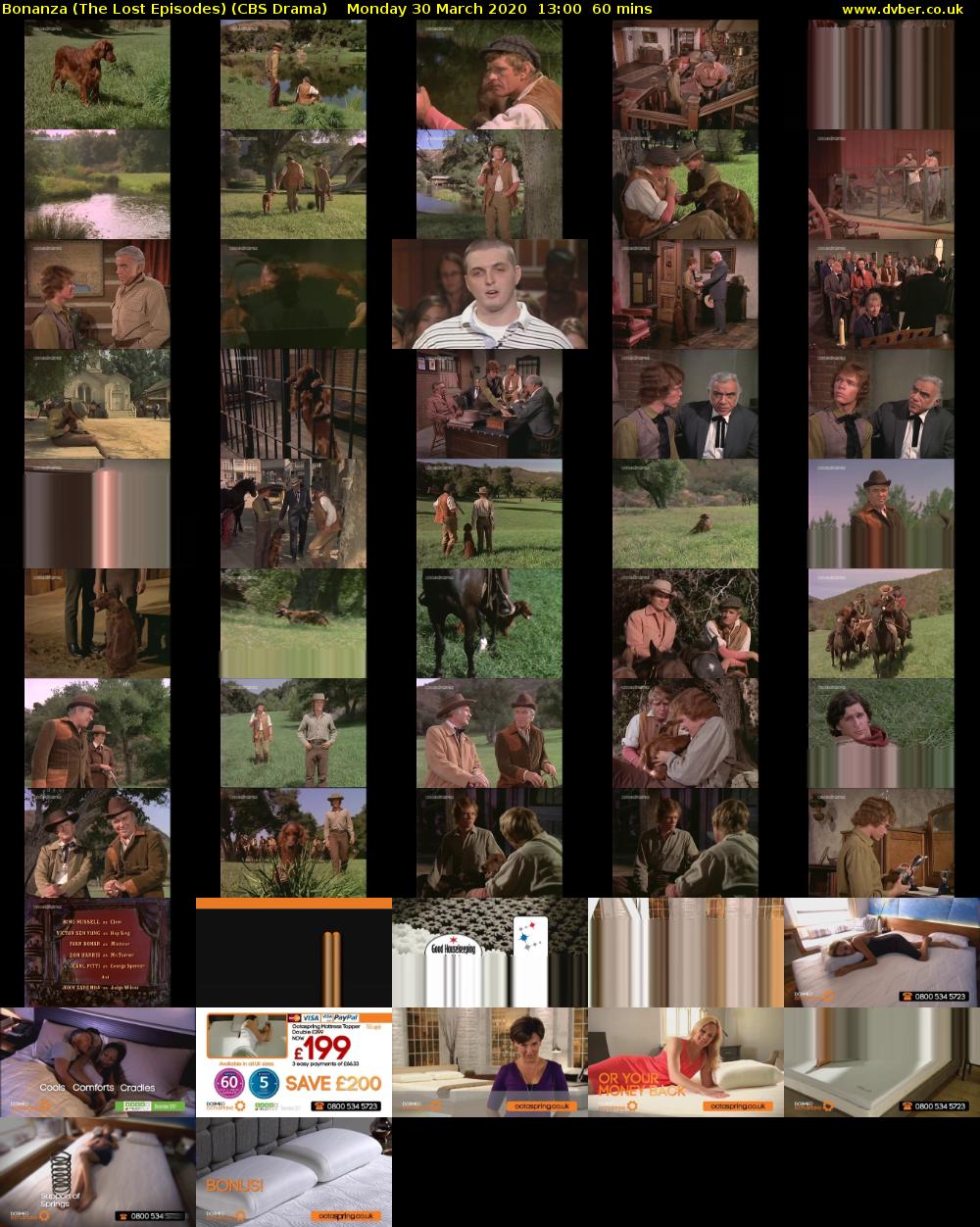 Bonanza (The Lost Episodes) (CBS Drama) Monday 30 March 2020 13:00 - 14:00