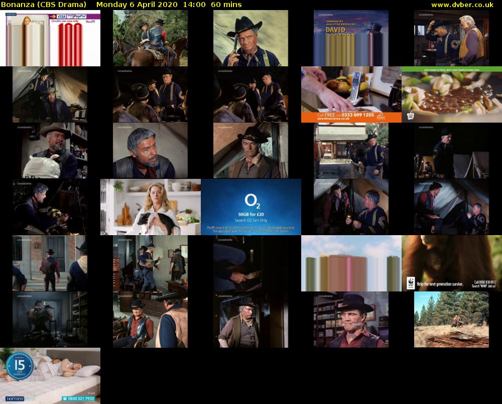 Bonanza (CBS Drama) Monday 6 April 2020 14:00 - 15:00