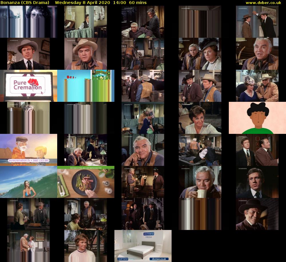 Bonanza (CBS Drama) Wednesday 8 April 2020 14:00 - 15:00