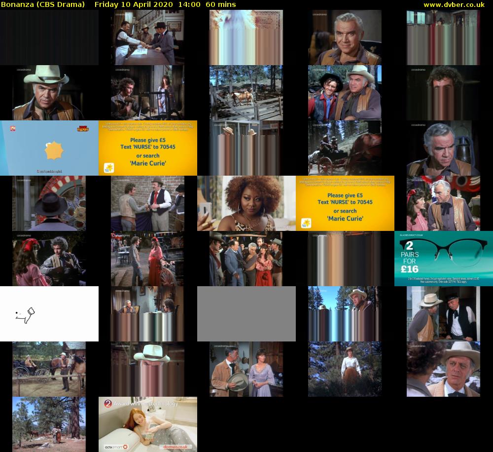 Bonanza (CBS Drama) Friday 10 April 2020 14:00 - 15:00