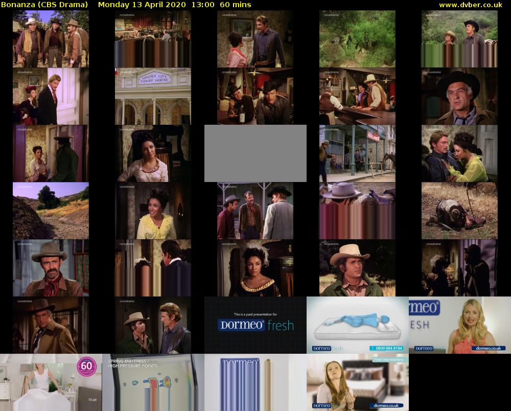 Bonanza (CBS Drama) Monday 13 April 2020 13:00 - 14:00