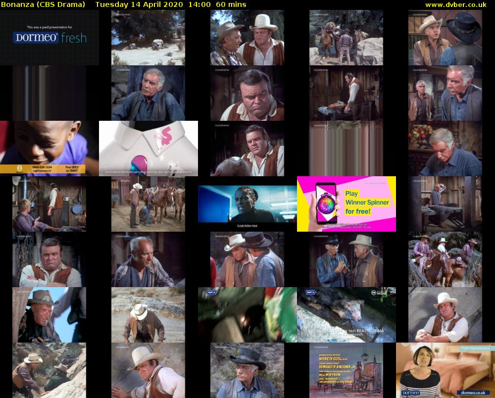 Bonanza (CBS Drama) Tuesday 14 April 2020 14:00 - 15:00