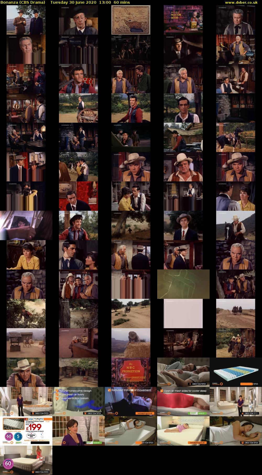Bonanza (CBS Drama) Tuesday 30 June 2020 13:00 - 14:00