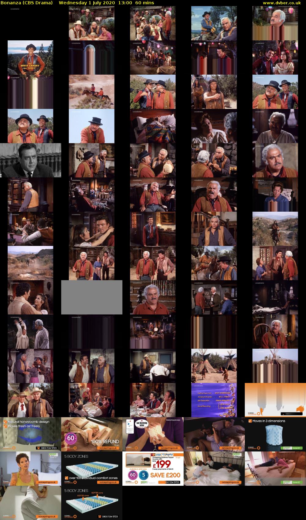 Bonanza (CBS Drama) Wednesday 1 July 2020 13:00 - 14:00