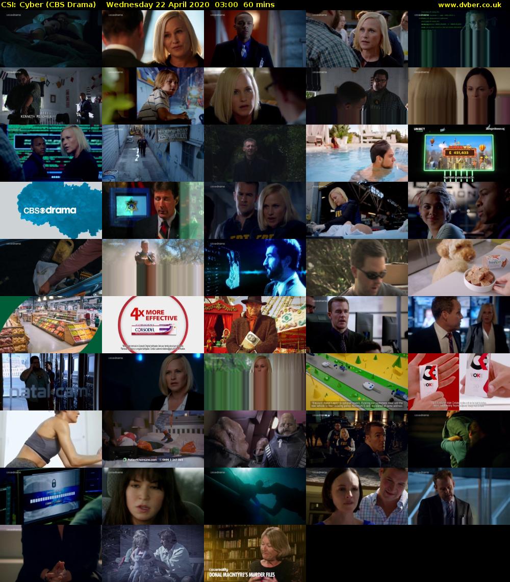 CSI: Cyber (CBS Drama) Wednesday 22 April 2020 03:00 - 04:00