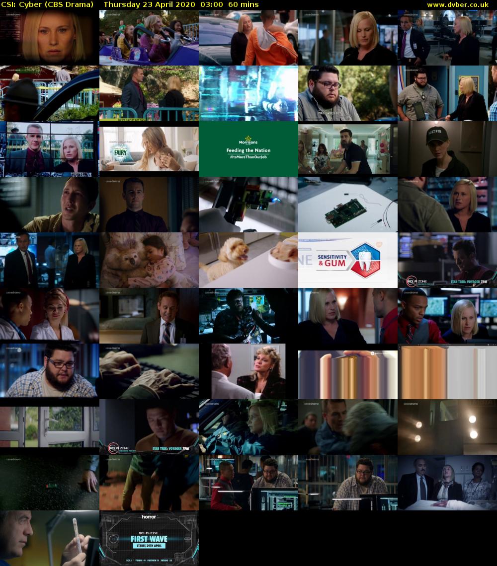 CSI: Cyber (CBS Drama) Thursday 23 April 2020 03:00 - 04:00