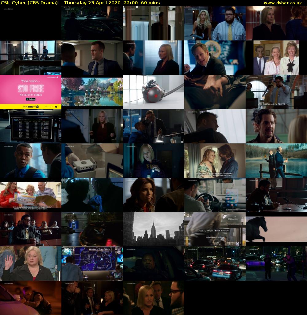 CSI: Cyber (CBS Drama) Thursday 23 April 2020 22:00 - 23:00