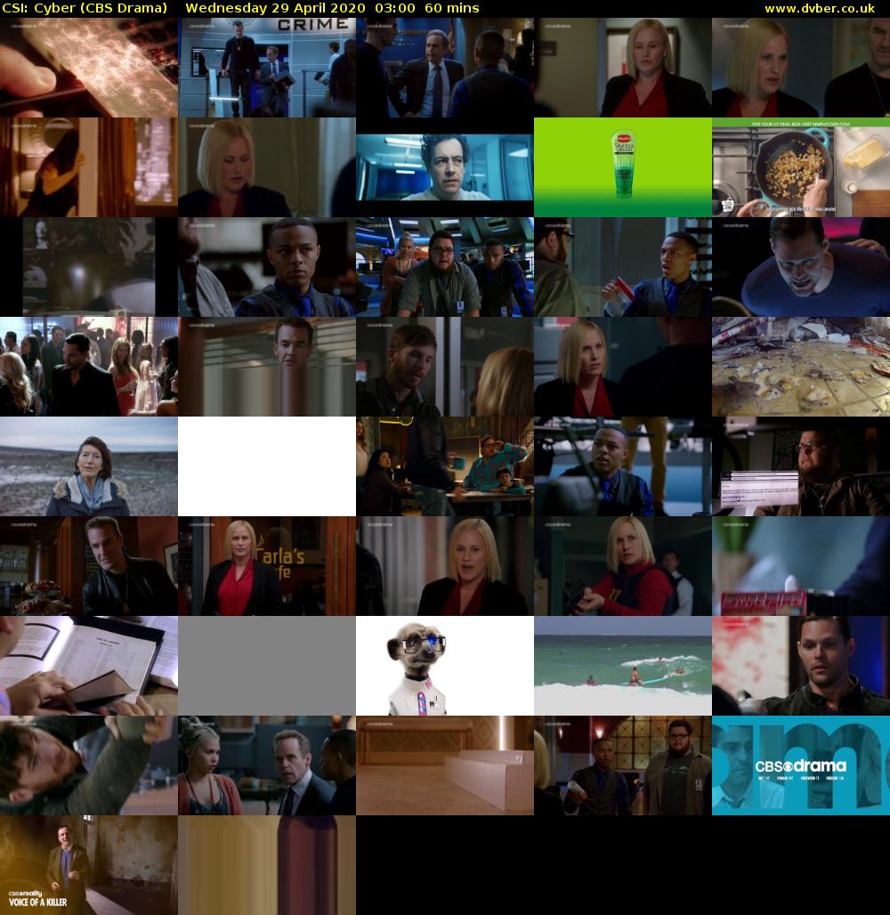 CSI: Cyber (CBS Drama) Wednesday 29 April 2020 03:00 - 04:00
