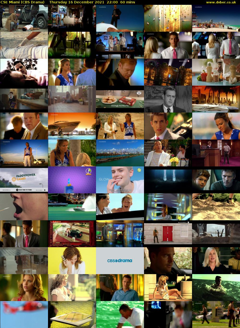 CSI: Miami (CBS Drama) Thursday 16 December 2021 22:00 - 23:00