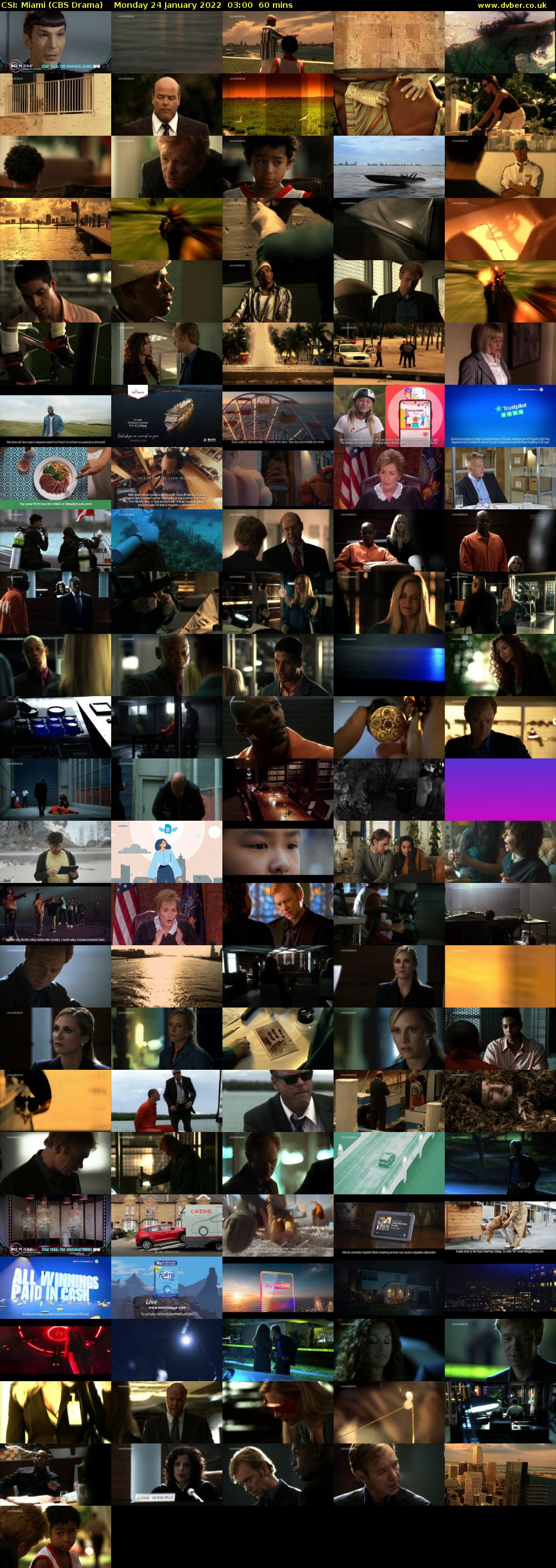CSI: Miami (CBS Drama) Monday 24 January 2022 03:00 - 04:00