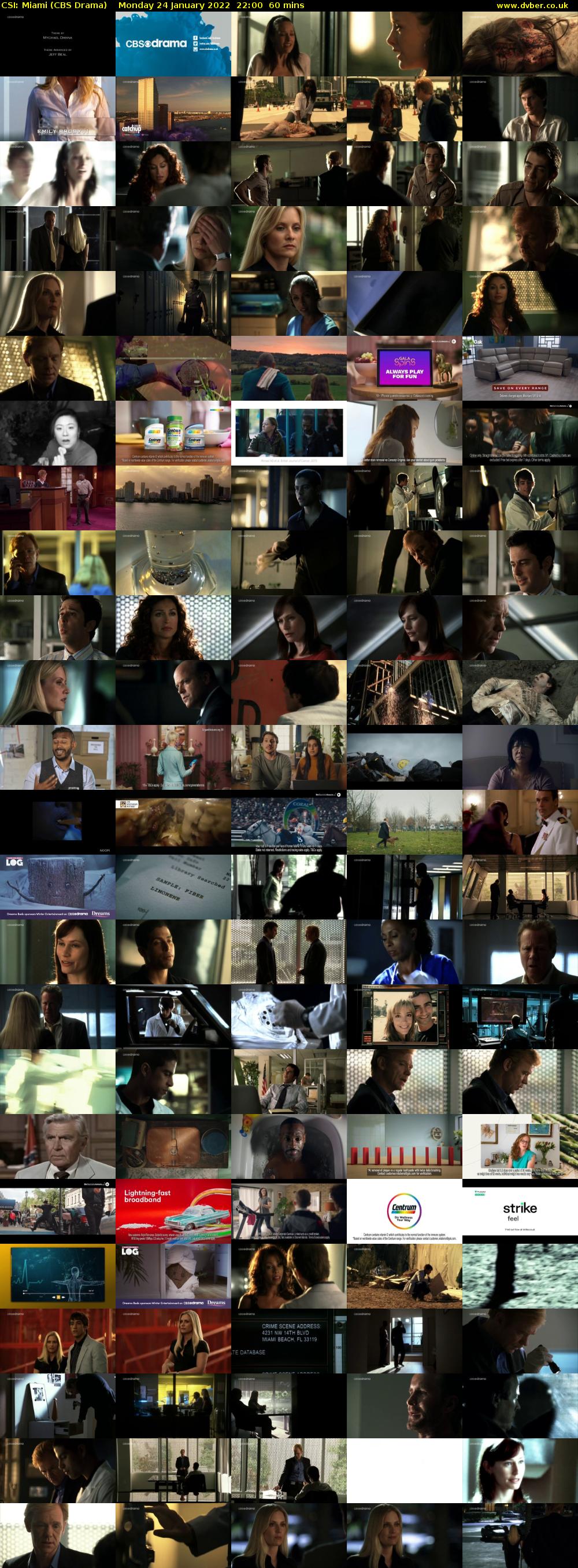 CSI: Miami (CBS Drama) Monday 24 January 2022 22:00 - 23:00