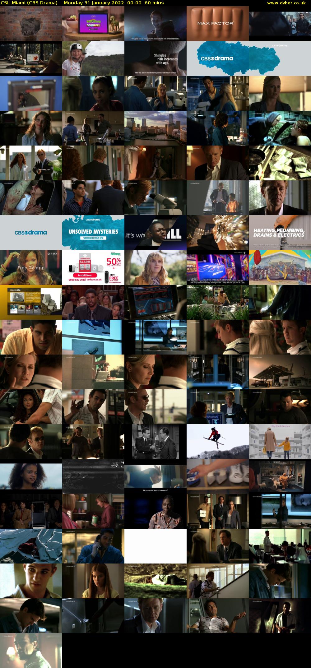 CSI: Miami (CBS Drama) Monday 31 January 2022 00:00 - 01:00