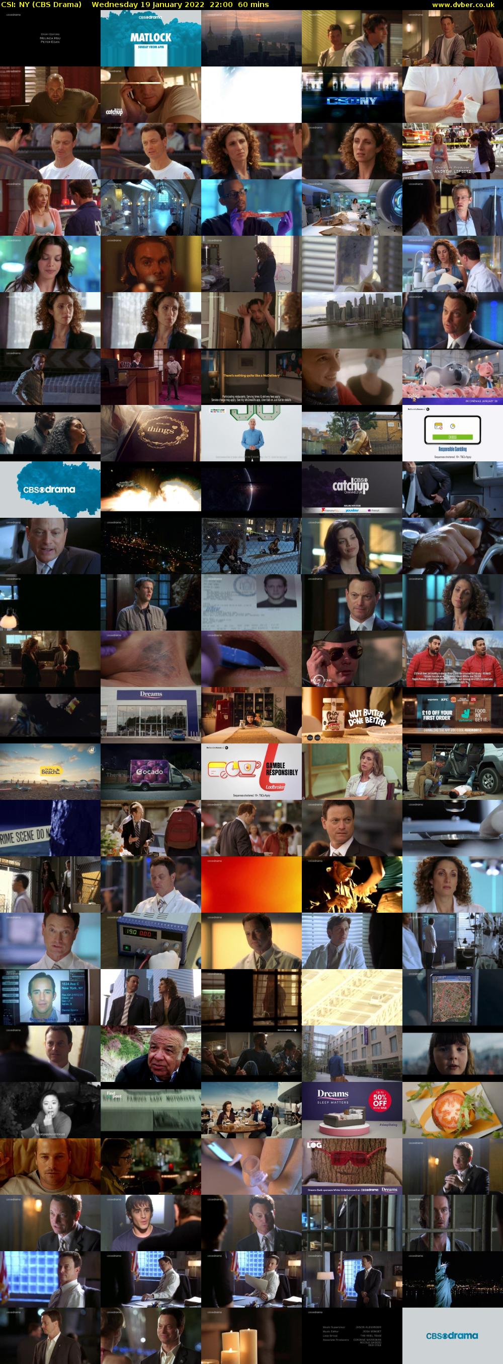 CSI: NY (CBS Drama) Wednesday 19 January 2022 22:00 - 23:00