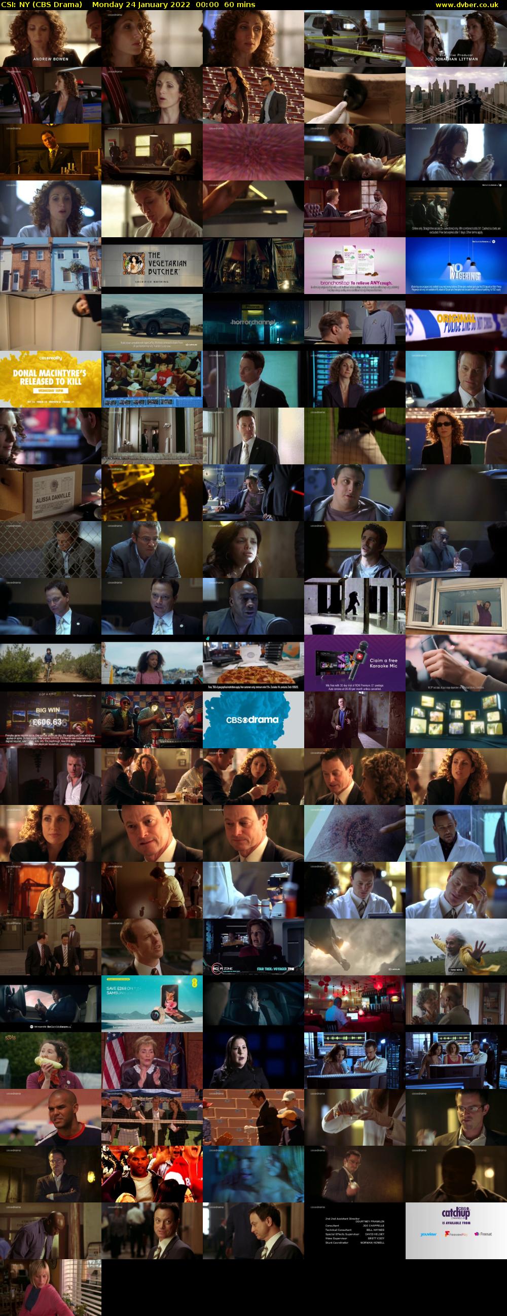 CSI: NY (CBS Drama) Monday 24 January 2022 00:00 - 01:00