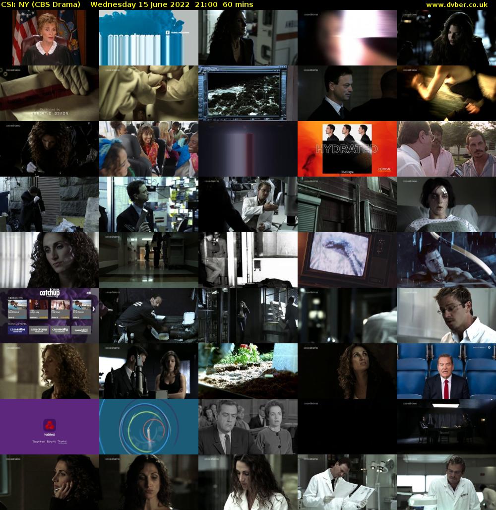 CSI: NY (CBS Drama) Wednesday 15 June 2022 21:00 - 22:00