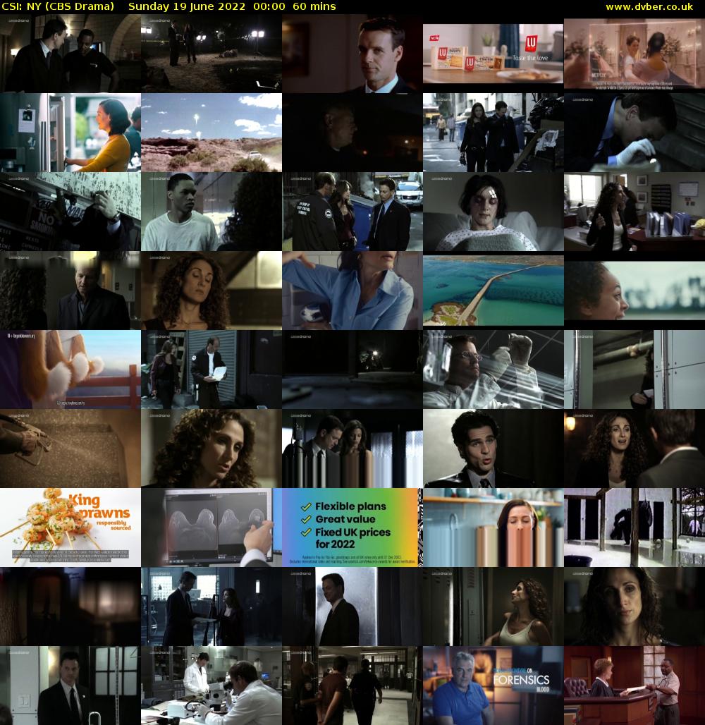 CSI: NY (CBS Drama) Sunday 19 June 2022 00:00 - 01:00