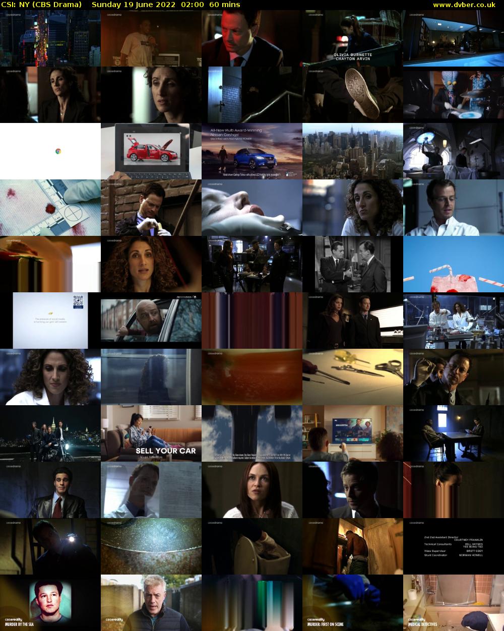 CSI: NY (CBS Drama) Sunday 19 June 2022 02:00 - 03:00