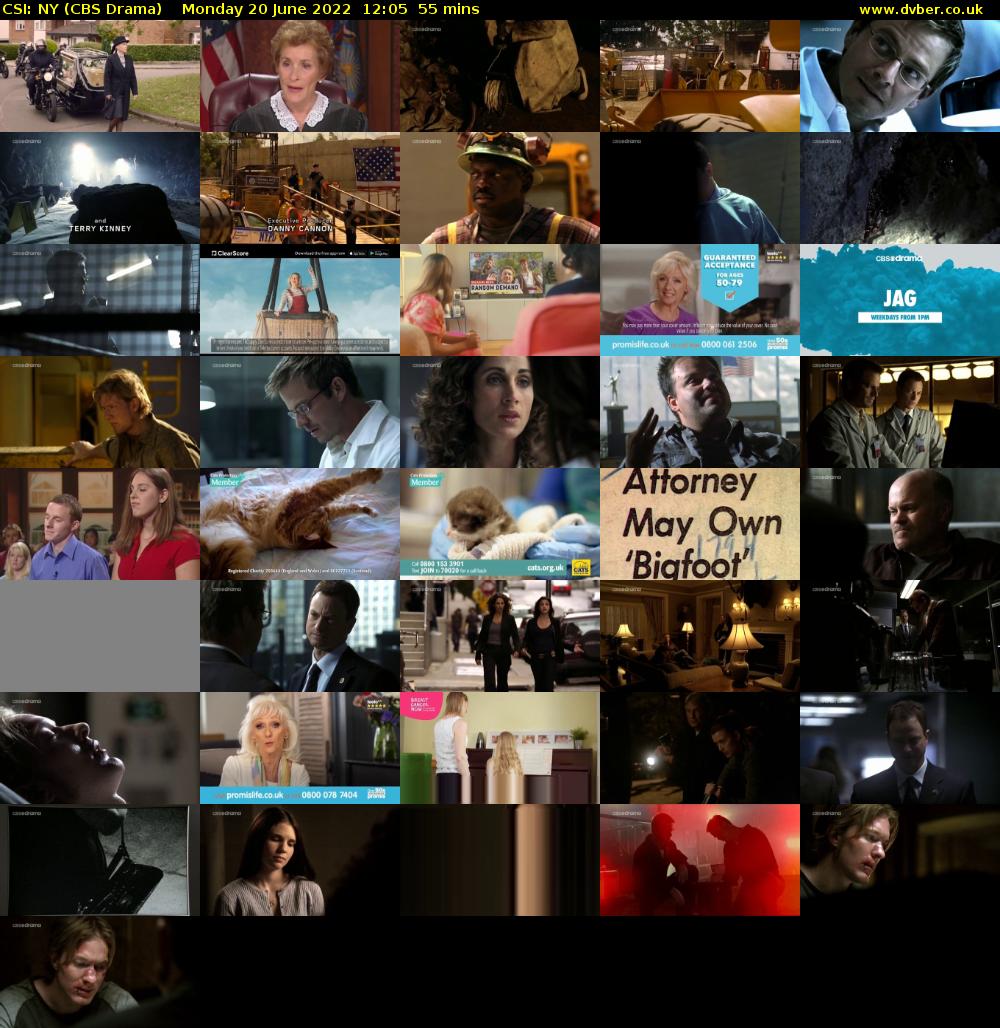 CSI: NY (CBS Drama) Monday 20 June 2022 12:05 - 13:00