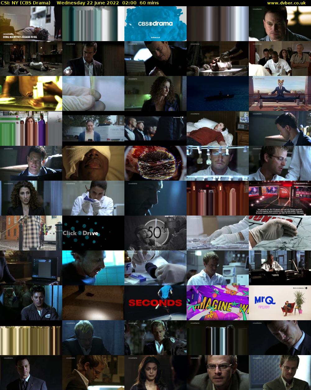 CSI: NY (CBS Drama) Wednesday 22 June 2022 02:00 - 03:00