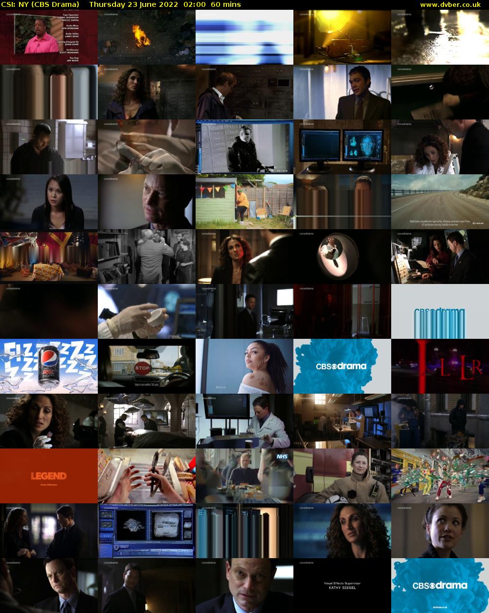 CSI: NY (CBS Drama) Thursday 23 June 2022 02:00 - 03:00