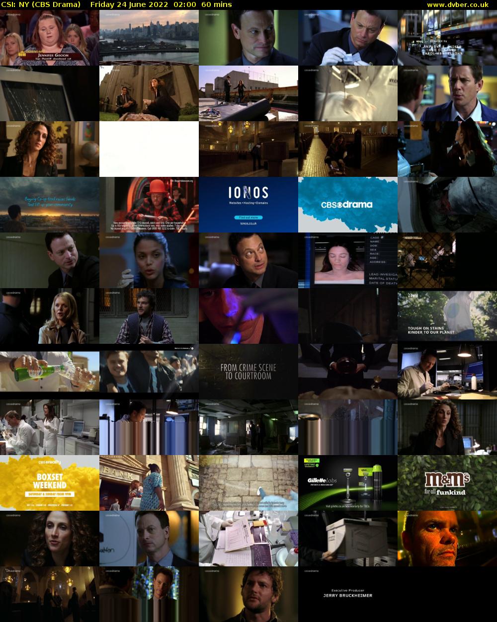 CSI: NY (CBS Drama) Friday 24 June 2022 02:00 - 03:00
