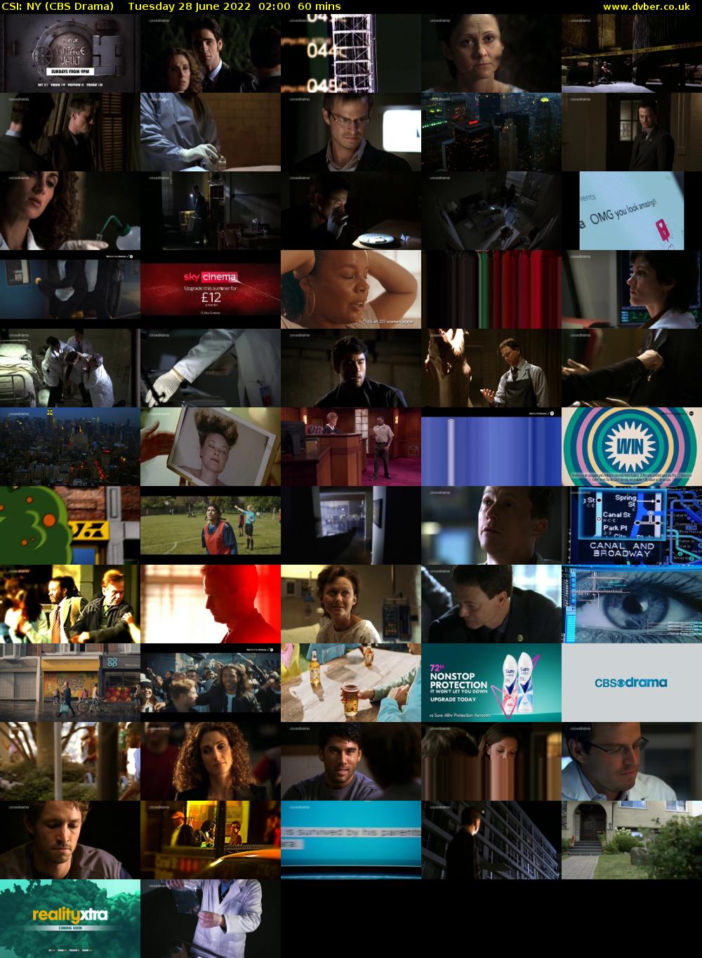 CSI: NY (CBS Drama) Tuesday 28 June 2022 02:00 - 03:00
