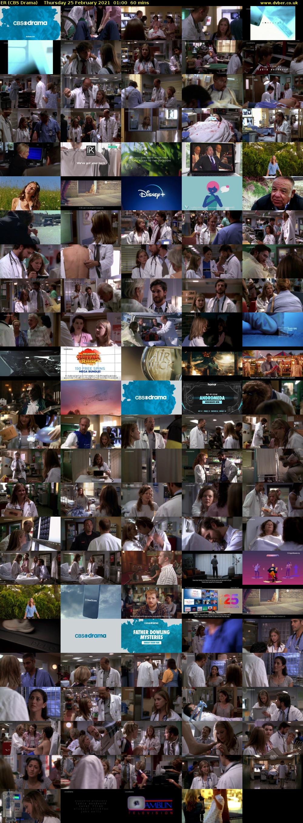 ER (CBS Drama) Thursday 25 February 2021 01:00 - 02:00