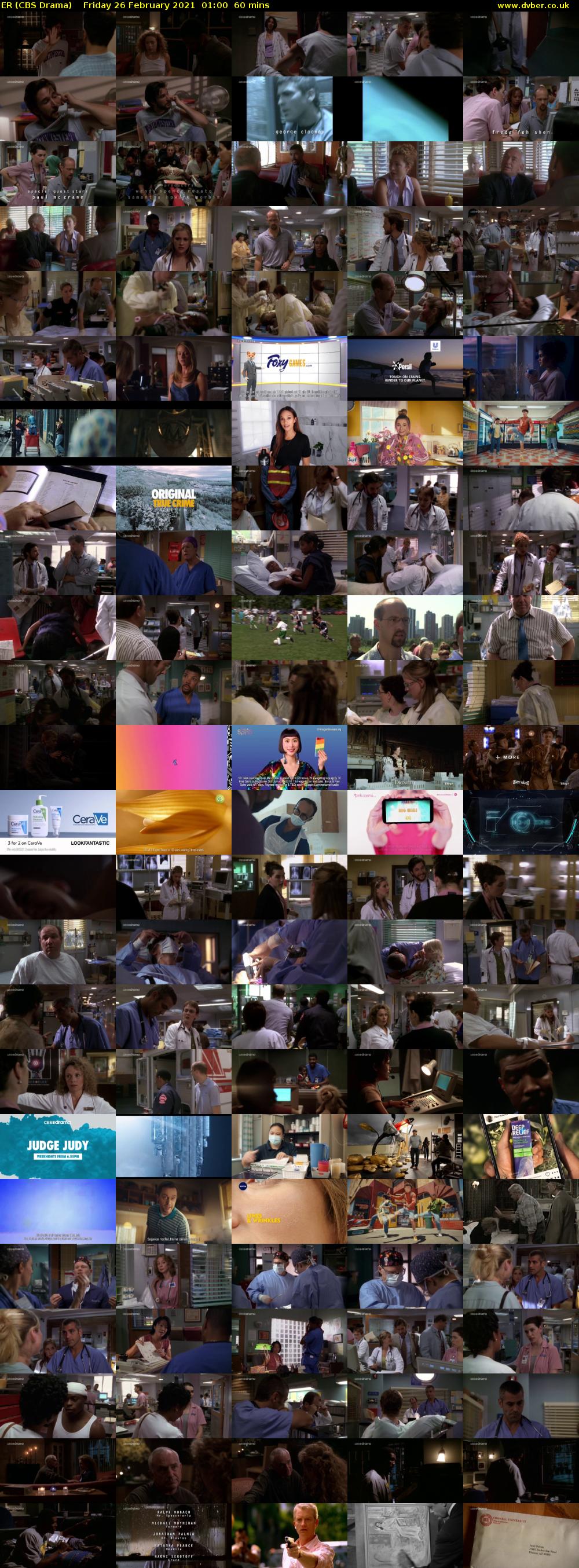 ER (CBS Drama) Friday 26 February 2021 01:00 - 02:00