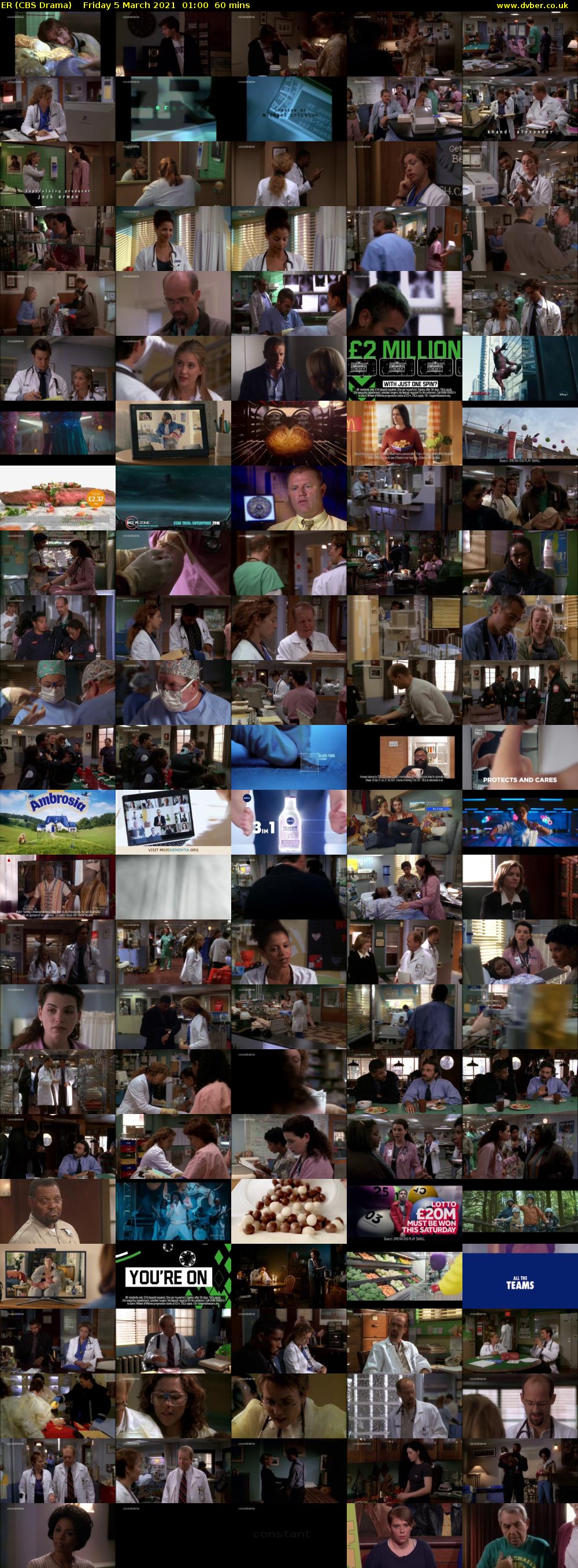 ER (CBS Drama) Friday 5 March 2021 01:00 - 02:00