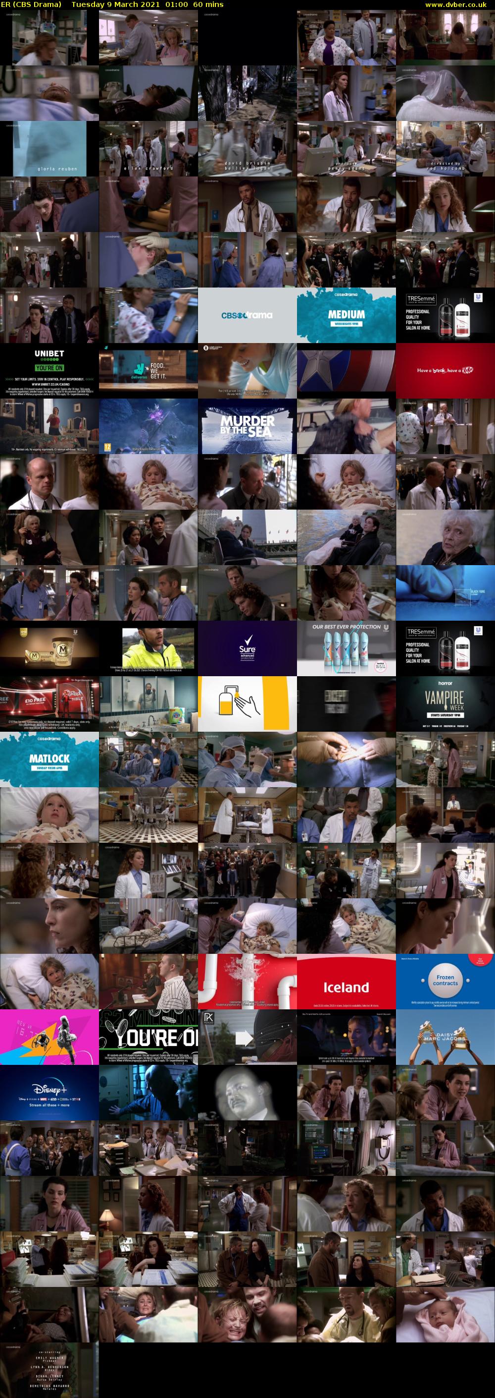 ER (CBS Drama) Tuesday 9 March 2021 01:00 - 02:00