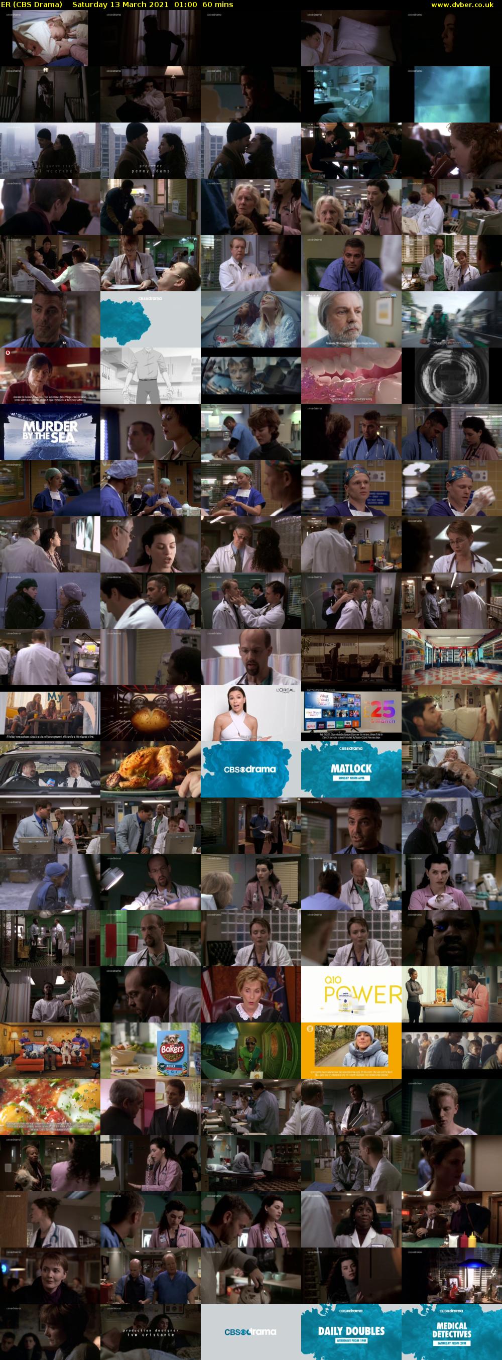 ER (CBS Drama) Saturday 13 March 2021 01:00 - 02:00