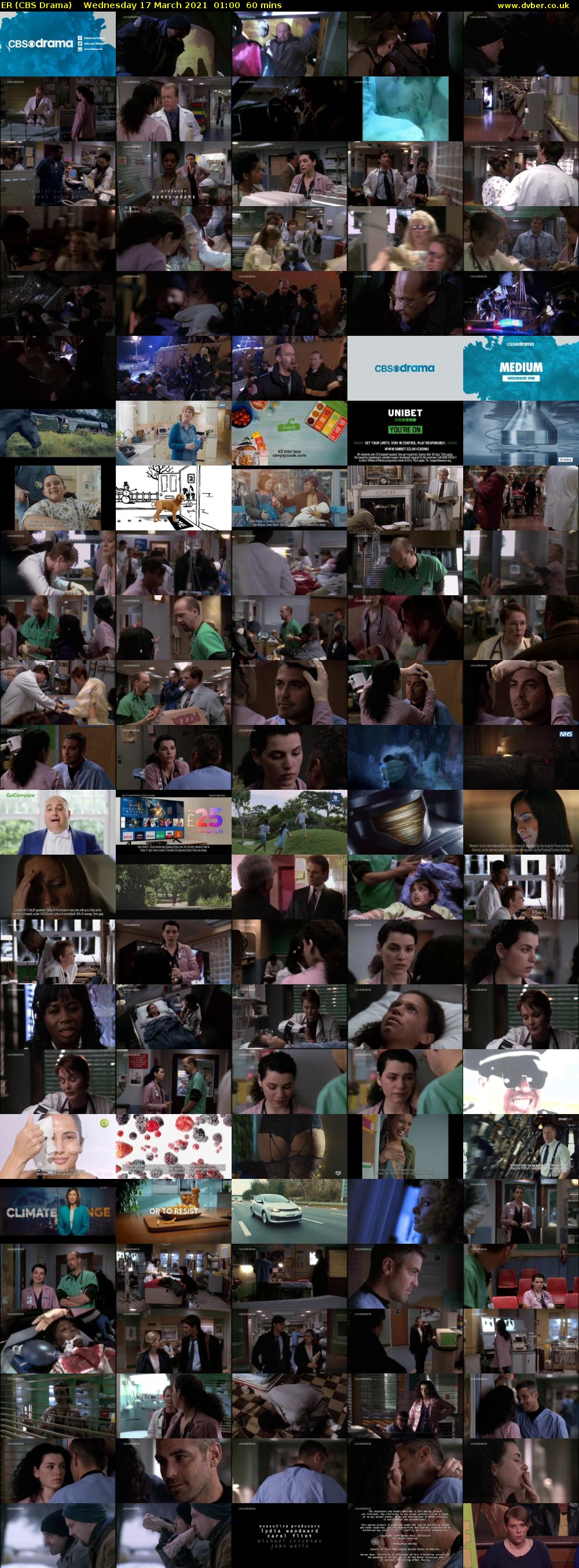 ER (CBS Drama) Wednesday 17 March 2021 01:00 - 02:00