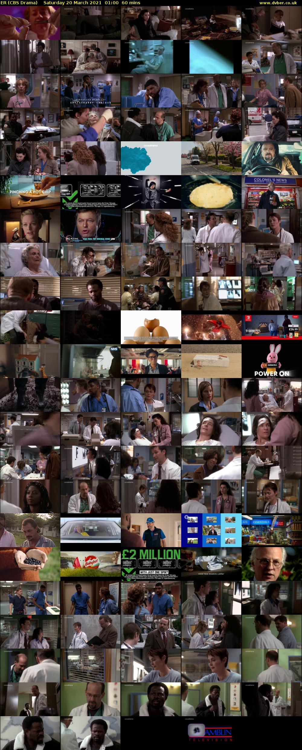 ER (CBS Drama) Saturday 20 March 2021 01:00 - 02:00