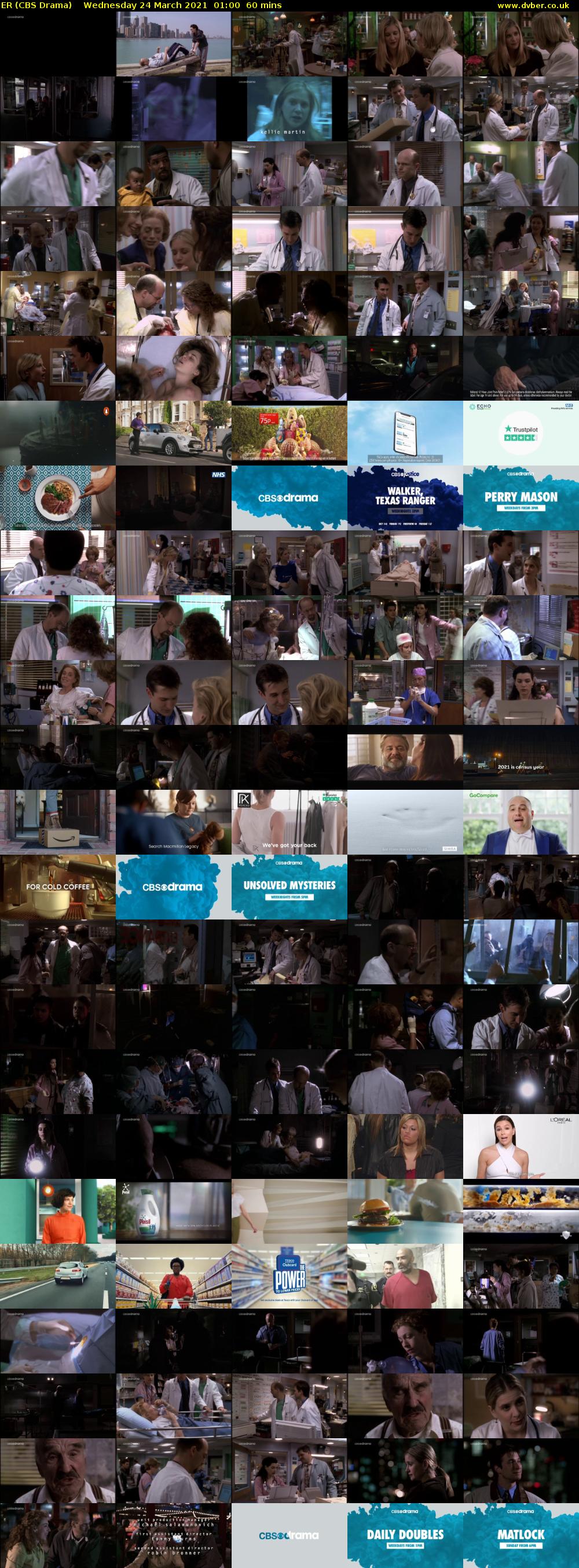ER (CBS Drama) Wednesday 24 March 2021 01:00 - 02:00