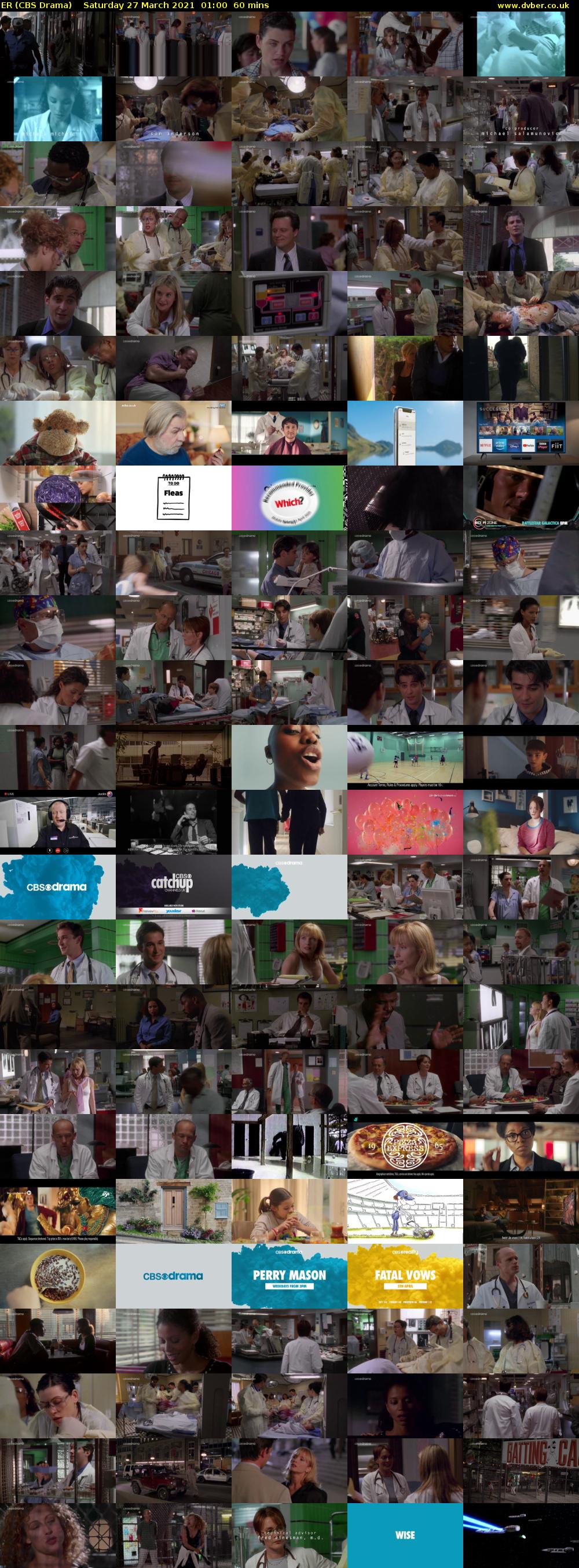 ER (CBS Drama) Saturday 27 March 2021 01:00 - 02:00