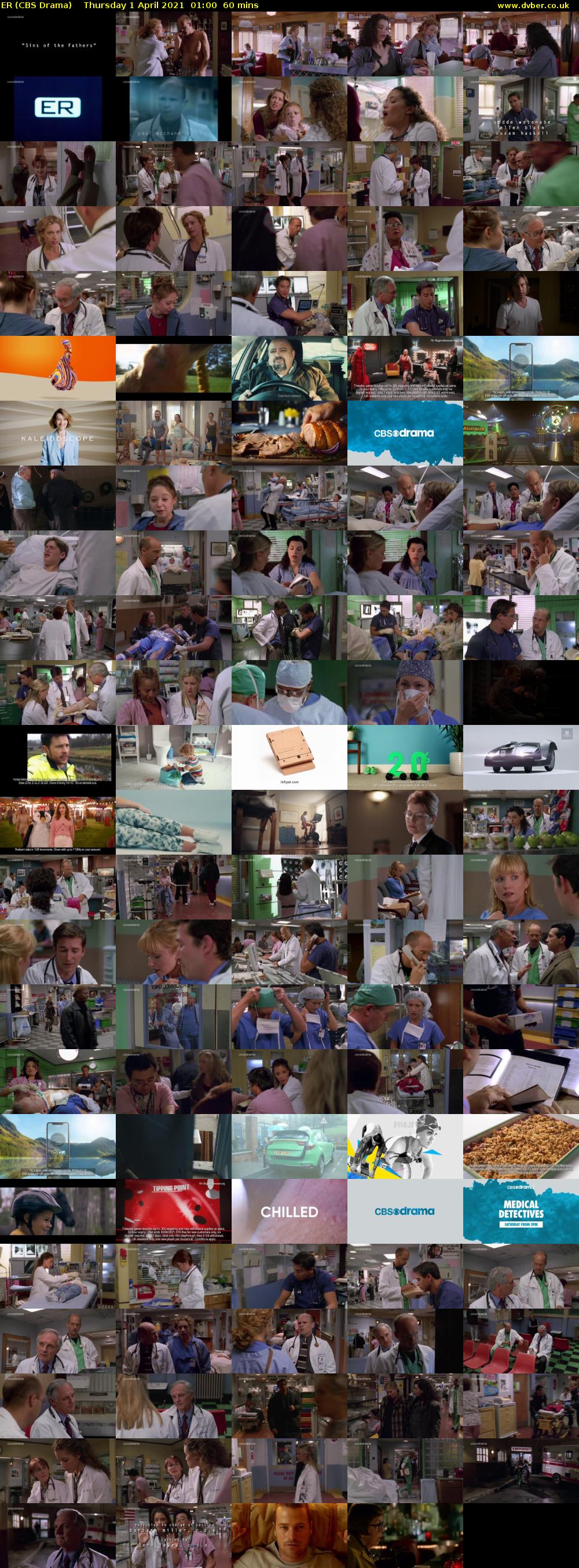 ER (CBS Drama) Thursday 1 April 2021 01:00 - 02:00